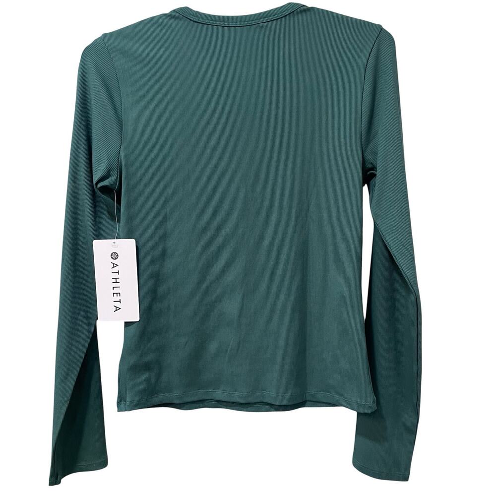ATHLETA | *NWT* Signature Rib Crew Long Sleeve Top Green Sz S - Picture 3 of 7